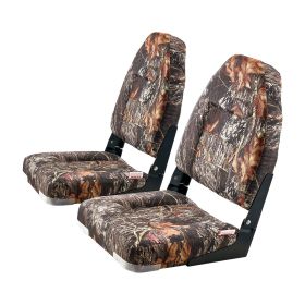 VEVOR Boat Seat, High Backrest, Folding Fishing Boat Seat with Thickened Sponge Cushion & PU Polyester Fabric, Aluminum Alloy Hinges