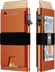 furid Smart Card Wallet for Men Slim: Wallets RFID Blocking - Metal Pop Up Front Pocket Business Card Holder - Gift Boxed for Him Stocking Stuffe (Color: Solar Flare)